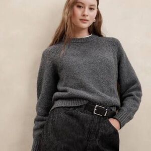 Banana Republic Boucle Pullover Sweater Charcoal Small